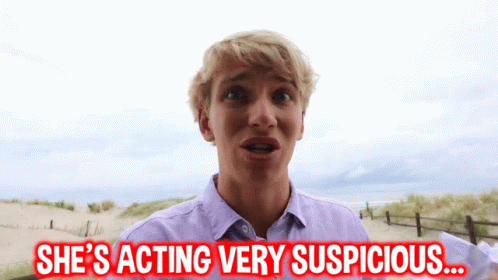 Shes Acting Very Suspicious Stephen Sharer GIF - Shes Acting Very Suspicious Stephen Sharer Shes Acting Suspicious GIFs