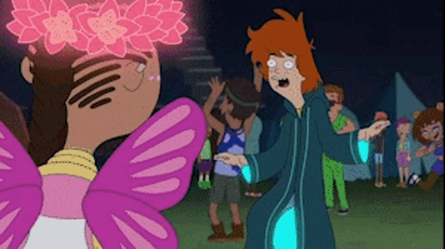 a cartoon of a girl with a flower in her hair