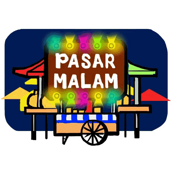 a sign that says pasar malam is lit up
