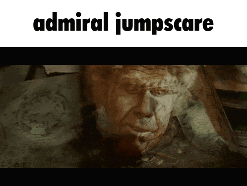 an ad for admiral jumpscare with a picture of a man 's face