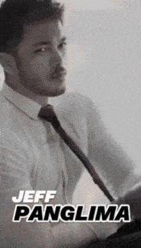 a man in a white shirt and tie with the name jeff panglima below him