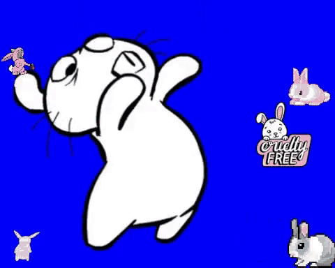 a cartoon of a rabbit with the words " i saw bunnies hopping " on the bottom