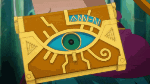 a cartoon drawing of a book with an eye on it