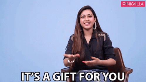 Its A Gift For You Reem Shaikh GIF - Its A Gift For You Reem Shaikh Pinkvilla GIFs