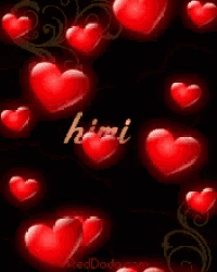 animated hearts with the name mimi on the bottom