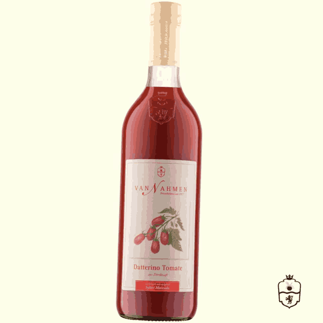 a bottle of van nahmen datterino tomate is on a white background