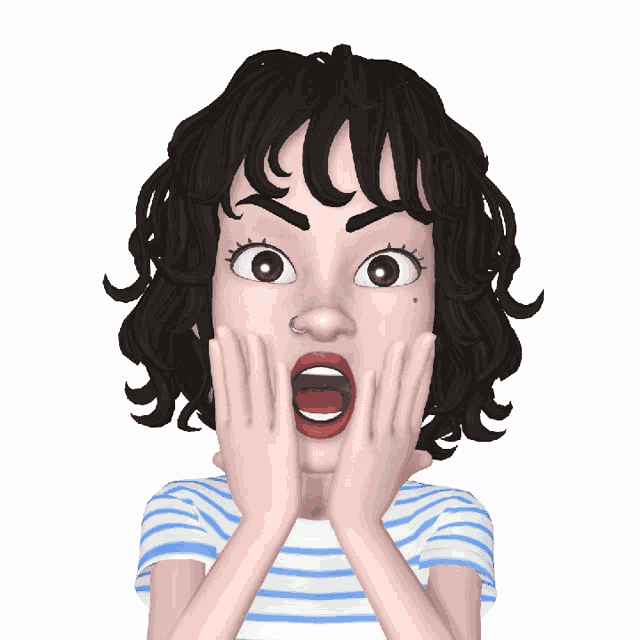 a cartoon of a girl with a piercing in her nose