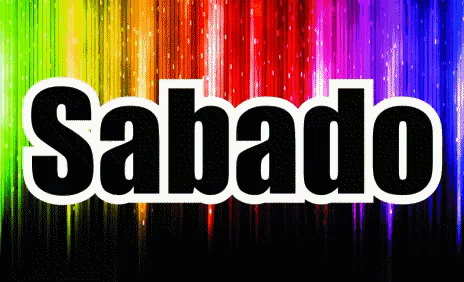 a colorful background with the word sabado in white letters