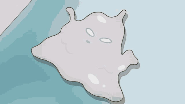 a cartoon drawing of a ghost with a sad face