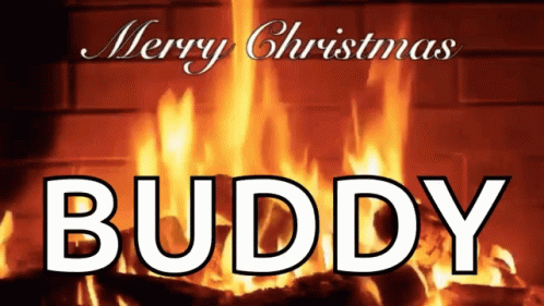 Merry Christmas Buddy Yule Log GIF - Merry Christmas Buddy Yule Log Happy Holidays GIFs