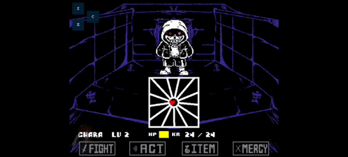 a video game with a character named dust sans on it