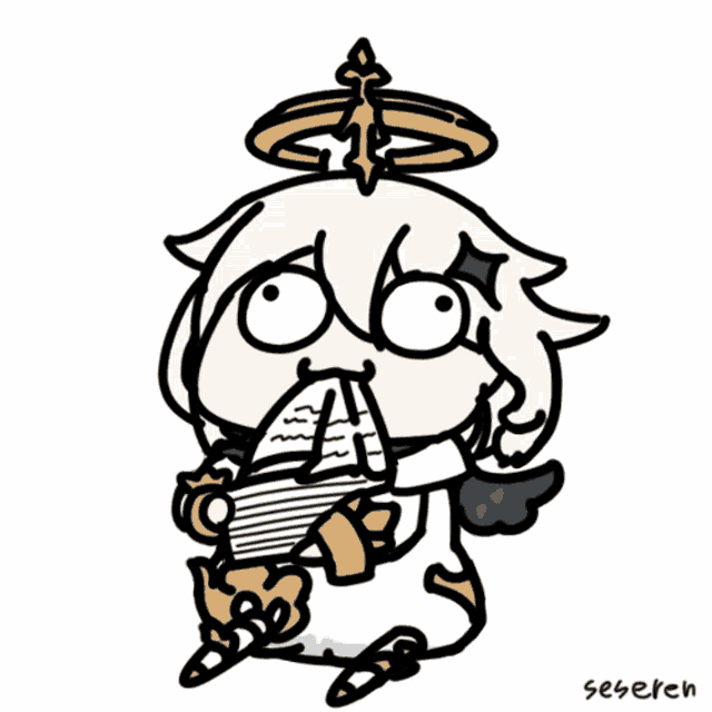 a drawing of a person with a crown on their head