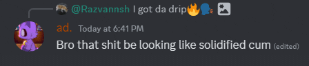 a screenshot of a discord conversation between razvansh and ad today at 6:41 pm