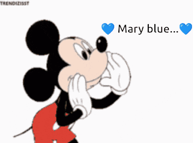 a picture of mickey mouse saying i love mary blue