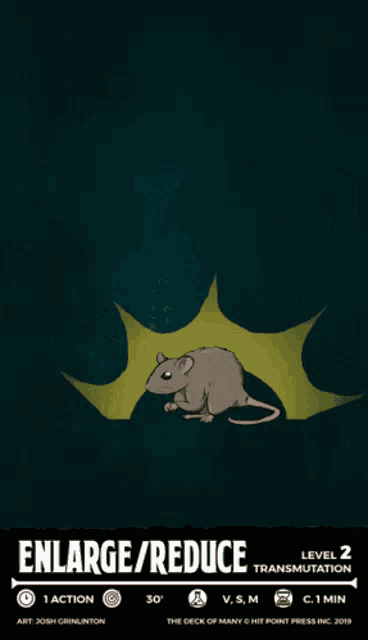 a drawing of a rat that says enlarge / reduce on it