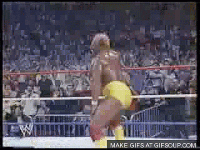 a gif of a wrestling match is being made at gifsoup.com