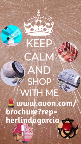 a poster that says " keep calm and shop with me " with a crown on top