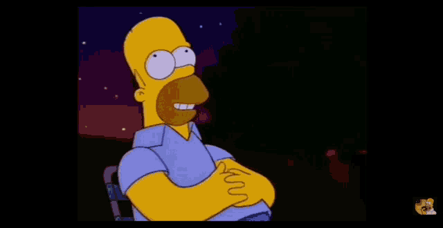 a cartoon of homer simpson with his arms crossed
