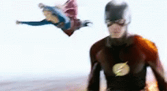 Real Supergirl Real Flash GIF