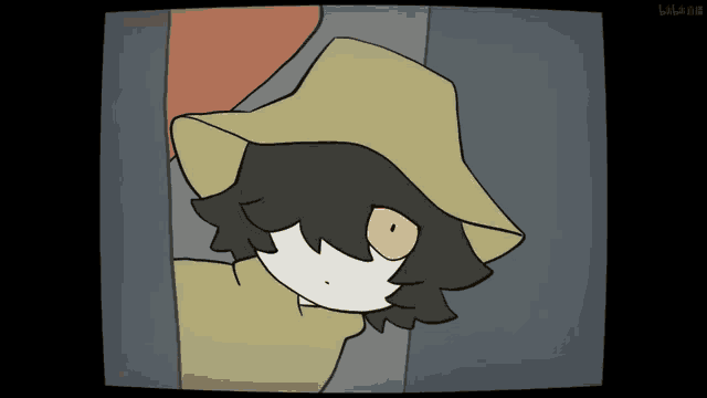 a cartoon of a person wearing a hat and a hood