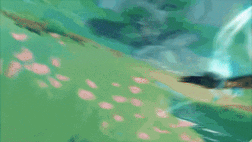 a painting of a person with a sword in a field