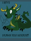 a cartoon of a green dragon with the words " i have dragon ass nsense " on the bottom