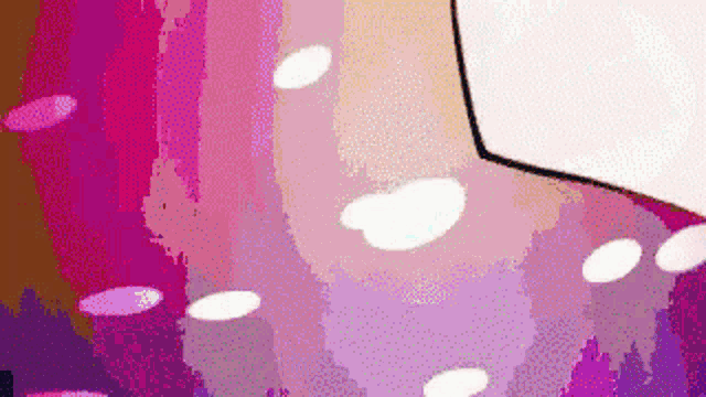 a pixel art of a pink and purple background with white dots