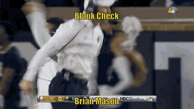 a football game is being shown on nbc sports and the coach is brian mason