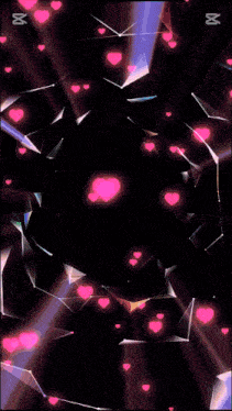 a black background with pink hearts and the words capcut on the top