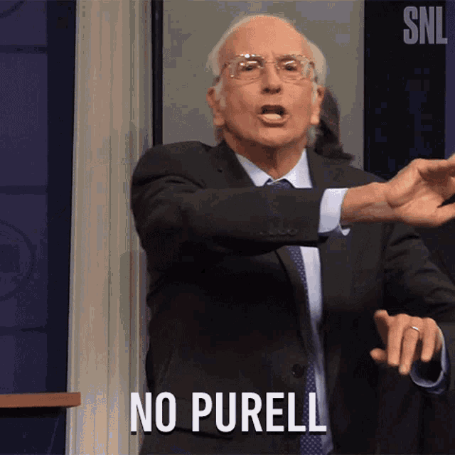 No Purell Larry David GIF - No Purell Larry David Saturday Night Live GIFs