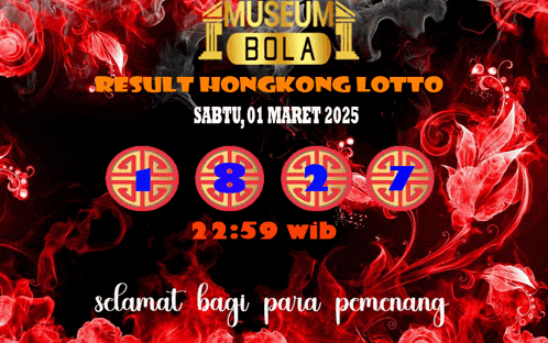 a poster that says museum bola result hongkong lotto on it