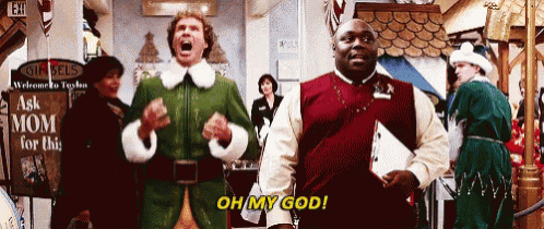a man in a red vest says oh my god