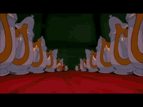 a cartoon scene with chinese characters on the bottom right