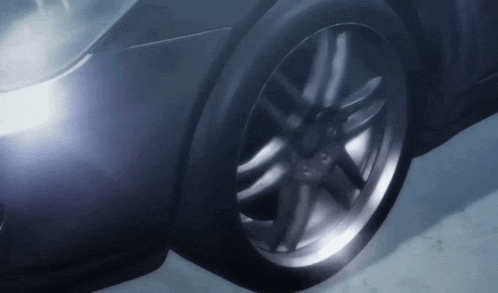 a close up of a car wheel with a few spokes