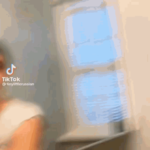a blurred image of a person with a tiktok icon above them