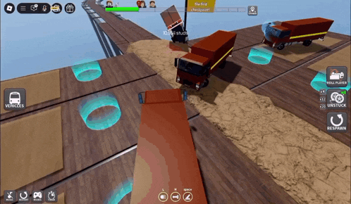 a screenshot of a video game where a truck is being loaded