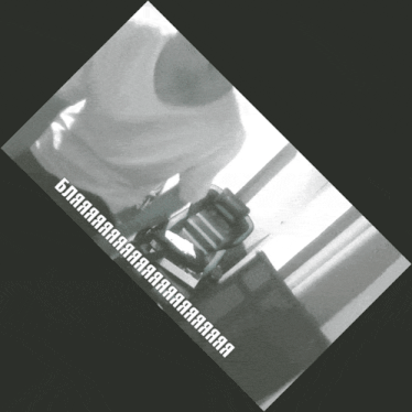 a black and white photo of a person with the words " blaaaa " on the bottom