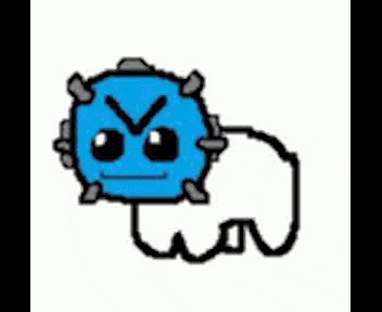 a cartoon drawing of a blue monster holding a bunch of pencils .