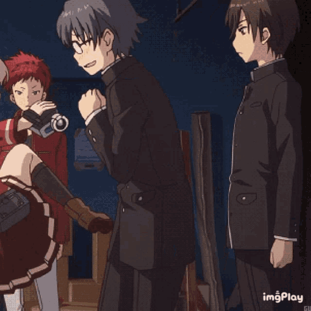 a gif of a girl kicking a man in the face says imgplay at the bottom