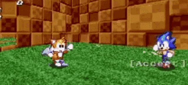 tails is flying through the air in a video game with the words high five .