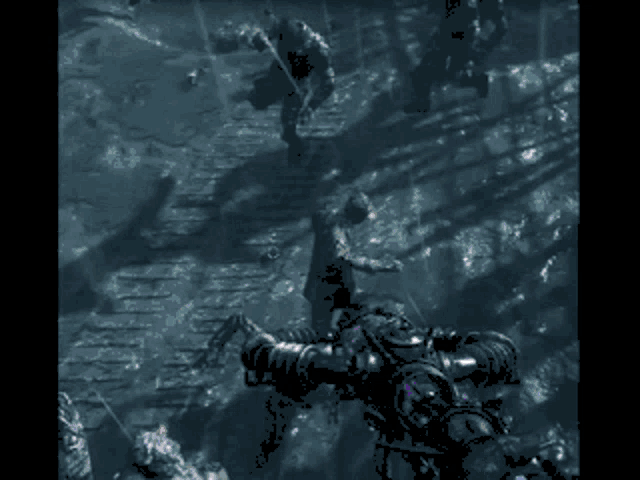 a group of people are walking in the rain in a video game scene
