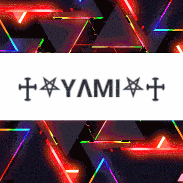 a colorful background with the word yami in the middle