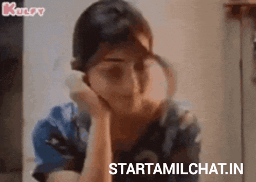 a woman with her hand on her face and the words starttamilchat.in in the corner