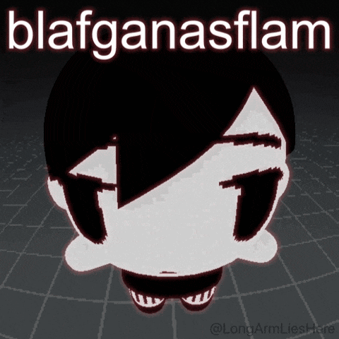 a black and white drawing of a person with the words blafganasflam on the top