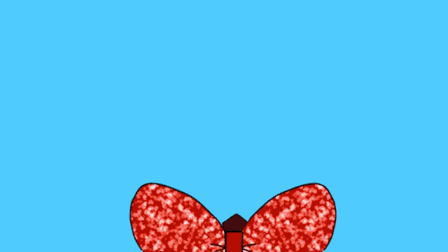 a cartoon girl with a red bow and the word hello above her