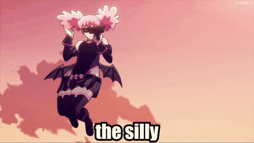 a cartoon character is flying through the air with the words " the silly " on the bottom