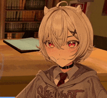 a girl with a choker and a hoodie that says slayer on it