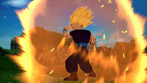 a cartoon character is standing in front of a circle of fire
