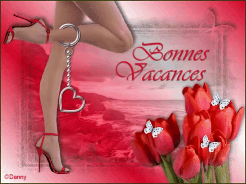 a picture of a woman 's legs with the words " bonnes vacances " on the bottom