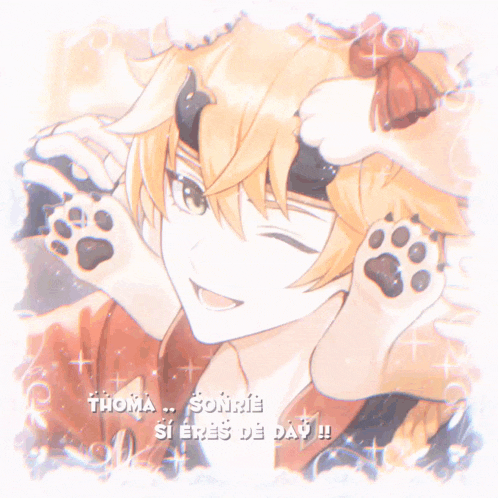 thomas sonrie si eres de day is written on the bottom of a picture